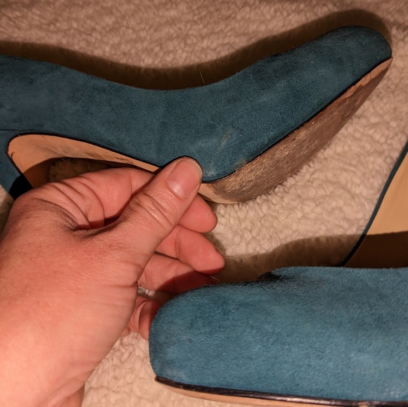 4" teal green platform pumps - Picture 4 of 7